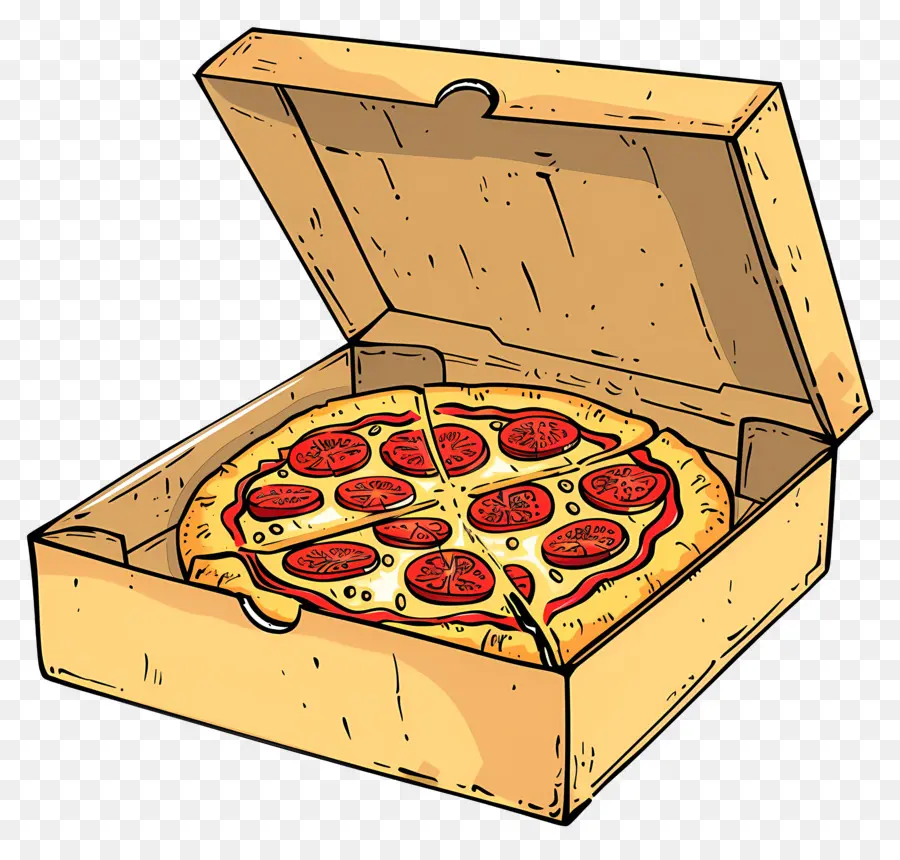 Pizza En Caja，Pizza PNG