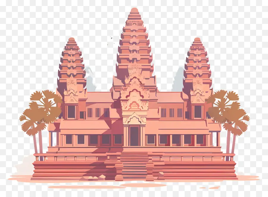 Angkor Wat，Templo Pink PNG