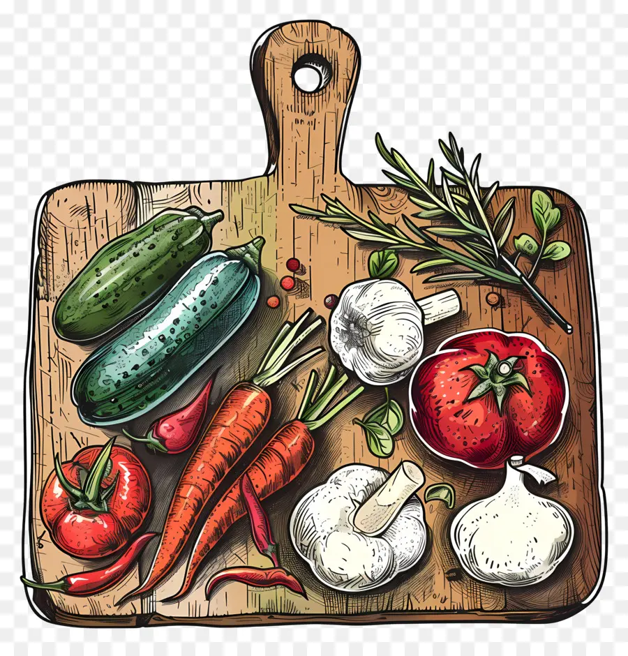 Día Internacional De Vegetariano，Tabla De Cortar De Madera PNG