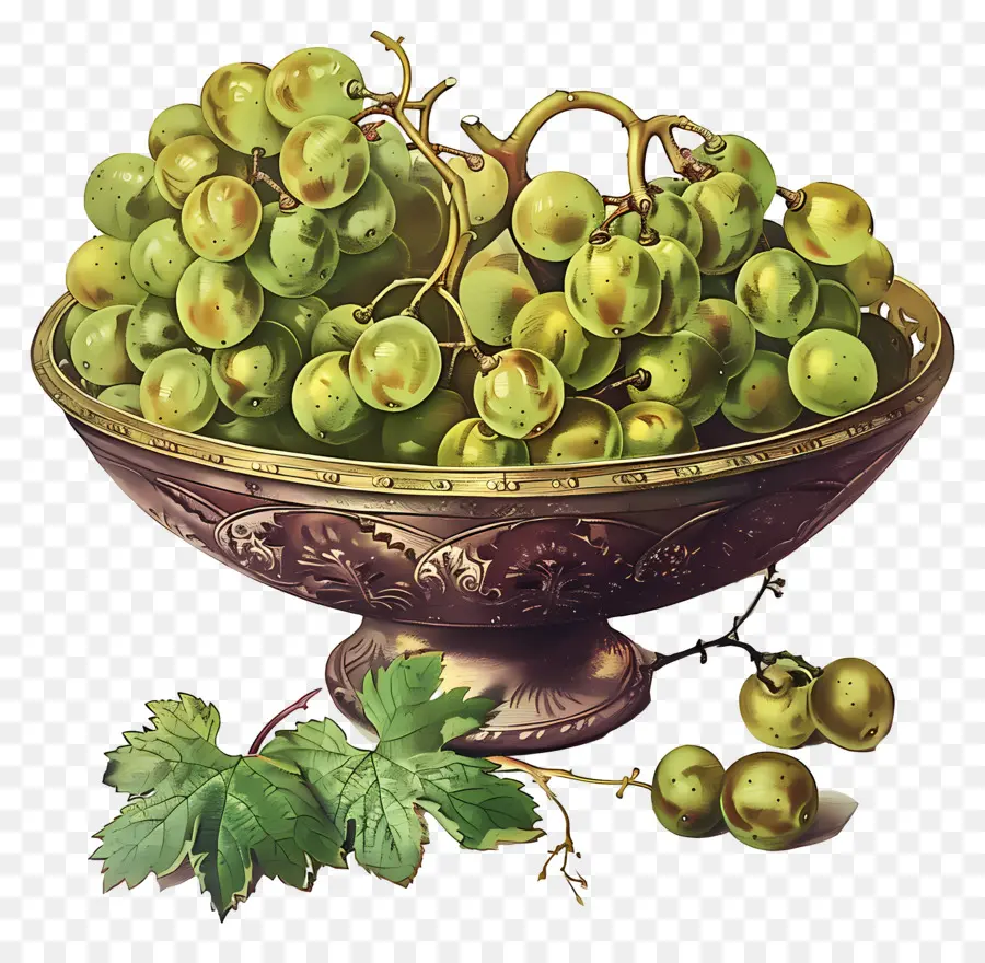 Tazón De Uvas，Uvas Verdes PNG