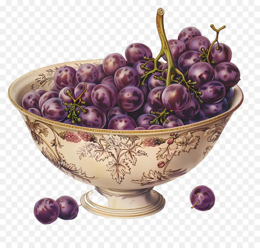 Tazón De Uvas，Uvas Moradas PNG