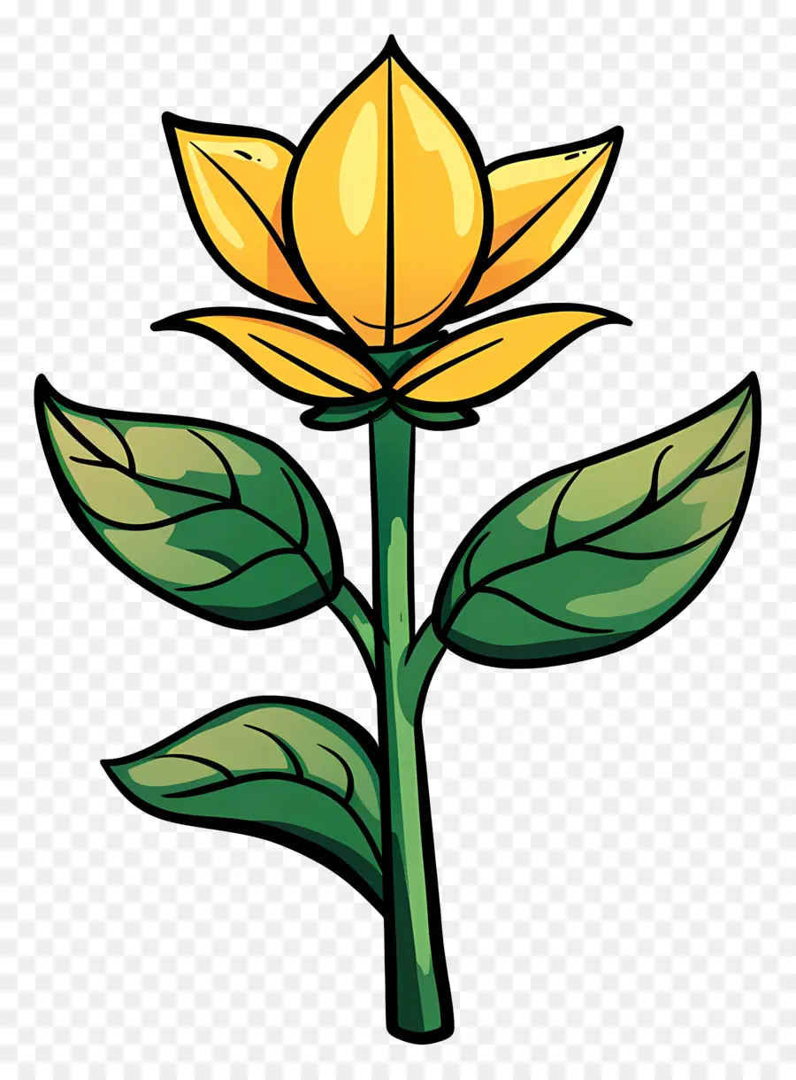 Cartoon Flower，Flor Amarilla PNG