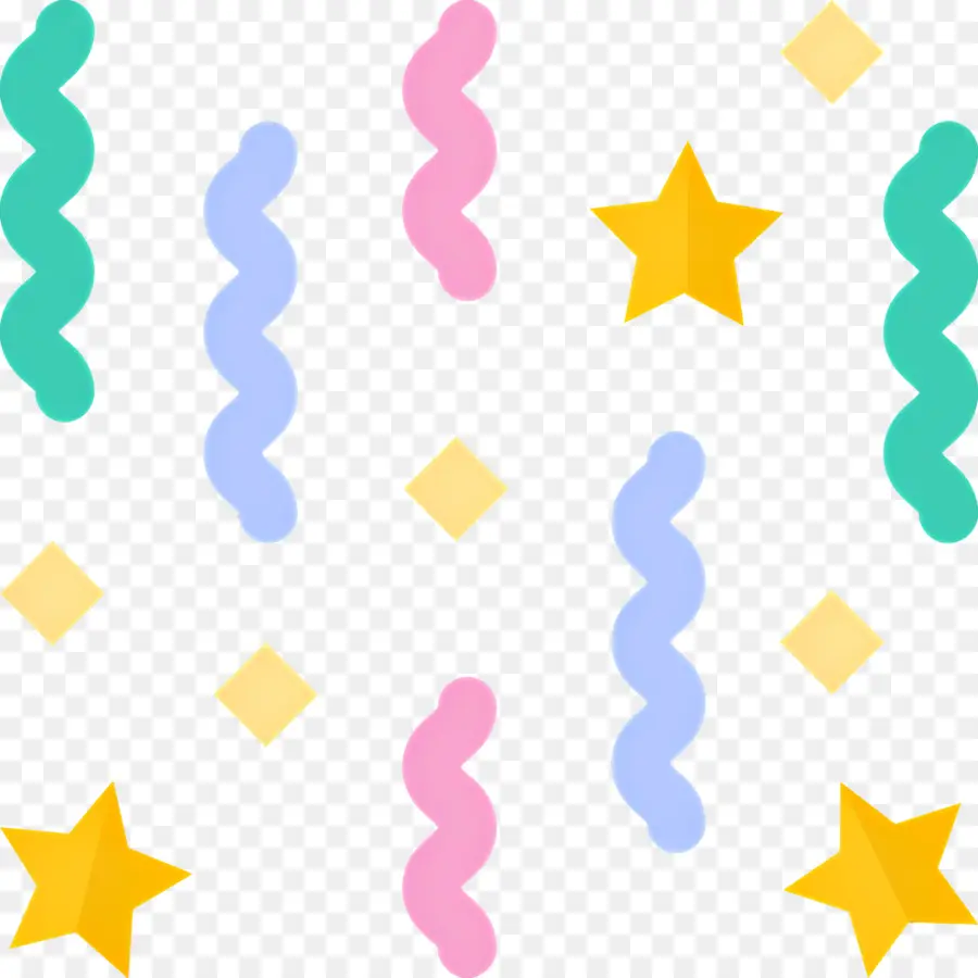 Cumpleaños De Confeti，Coloridas Estrellas PNG