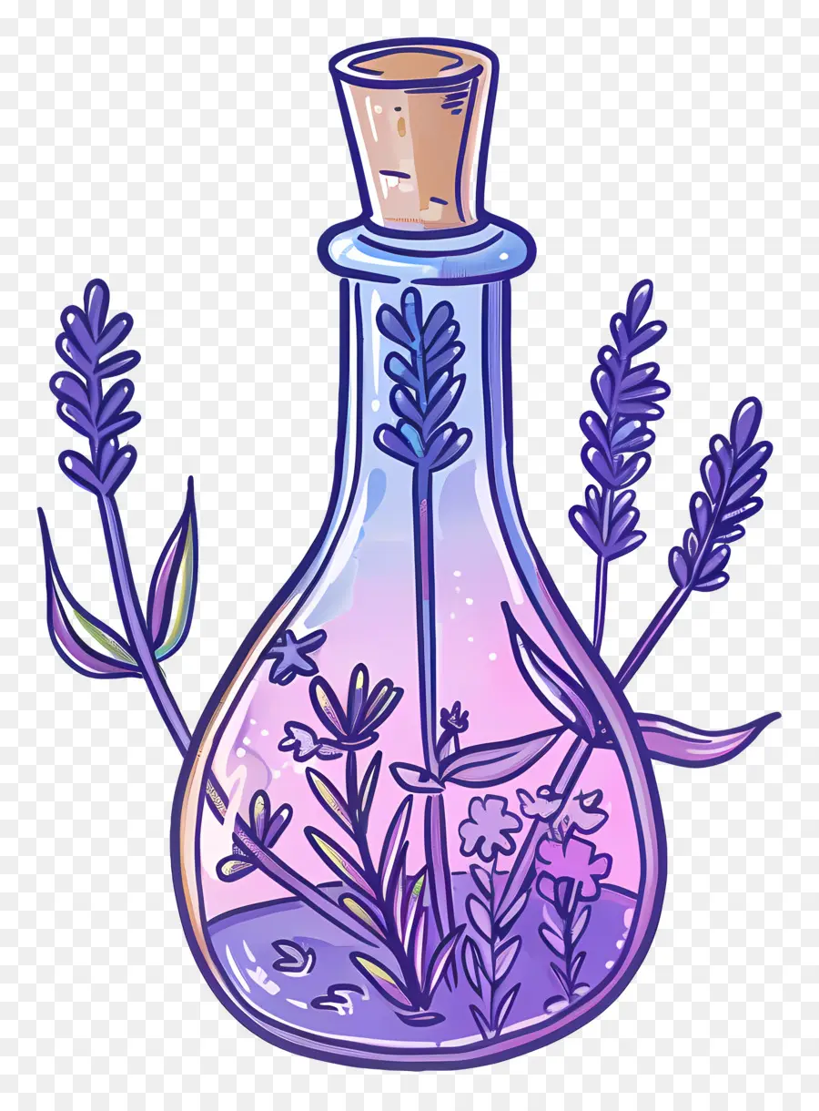 Botella De Poción De Lavanda，La Magia PNG