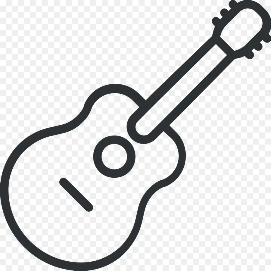 Guitarra，En Blanco Y Negro PNG