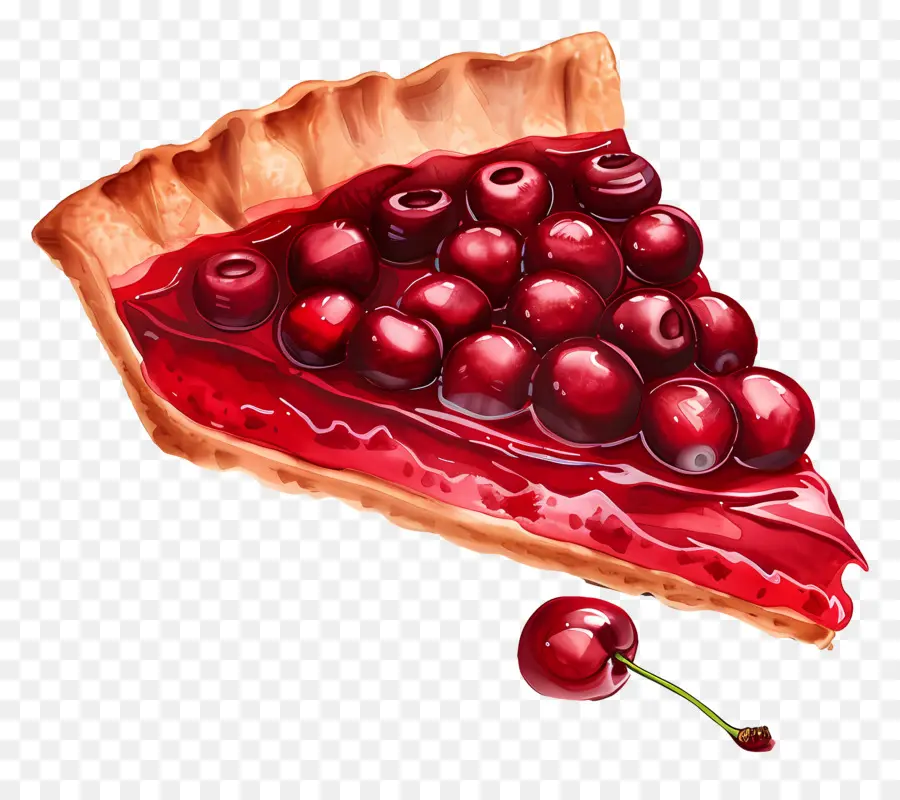 Tarta De Cerezas，Pintura A La Acuarela PNG