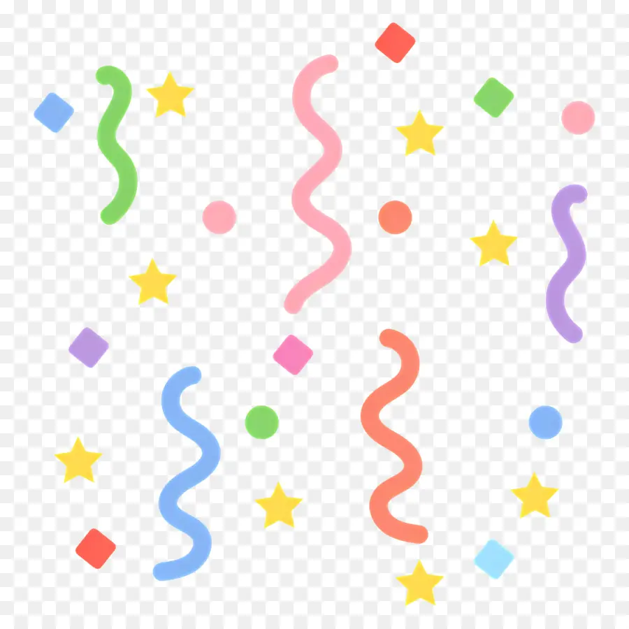 Cumpleaños De Confeti，Coloridas Estrellas PNG