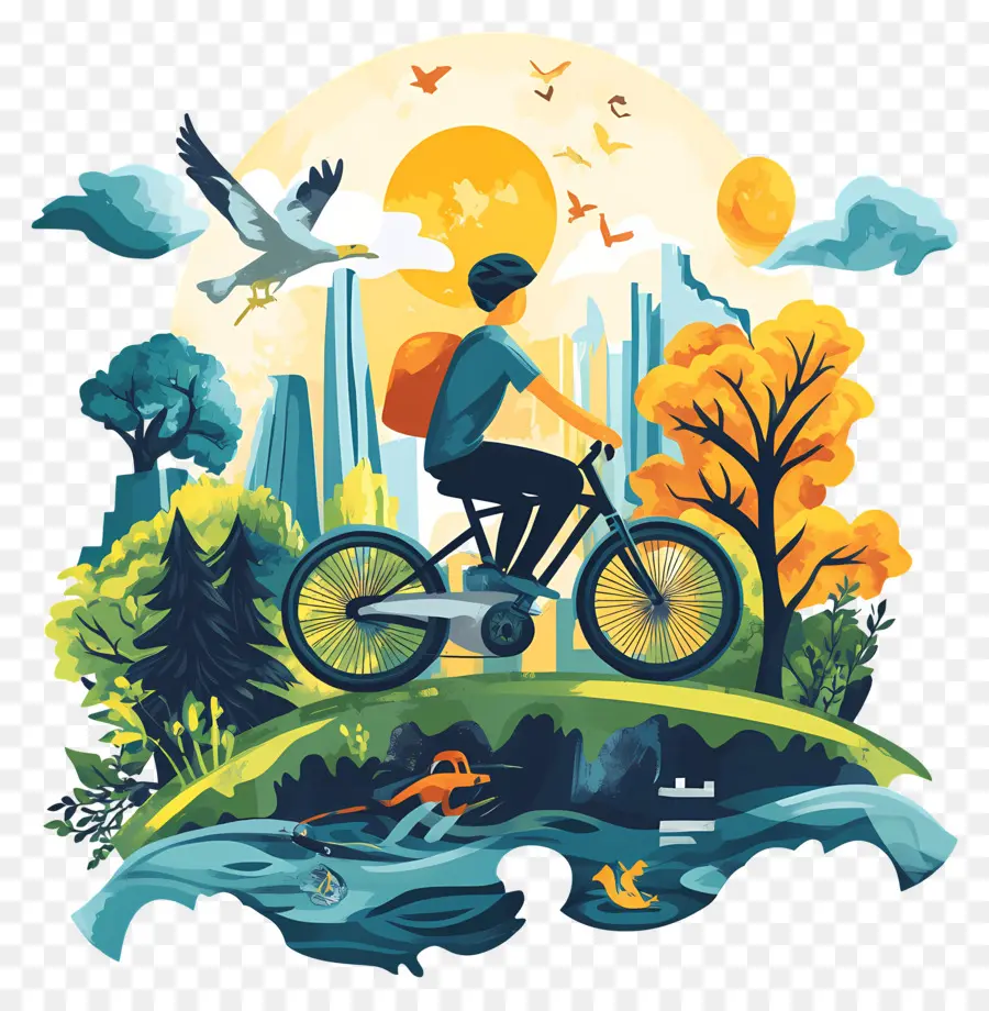 Día Mundial Sin Coches，Bicicleta PNG