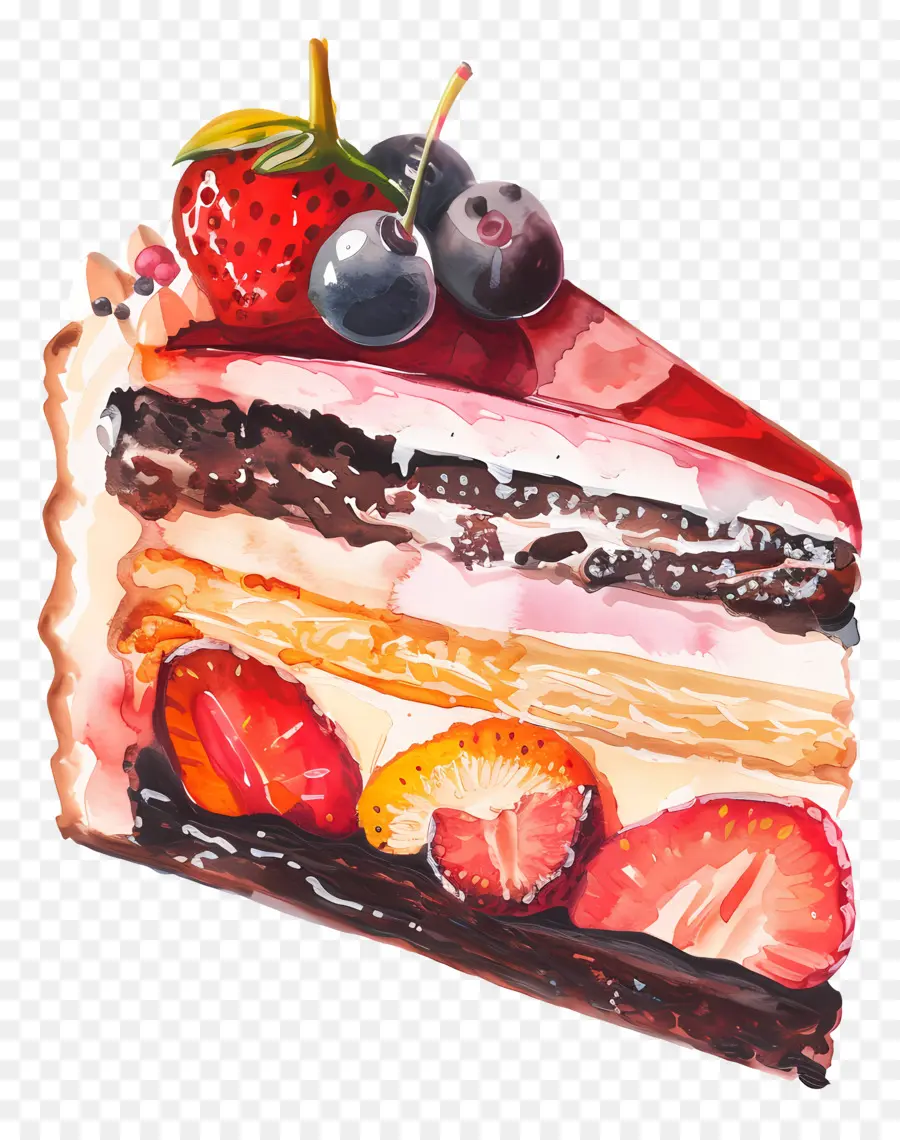 Rebanada De Pastel，Pastel De Chocolate PNG