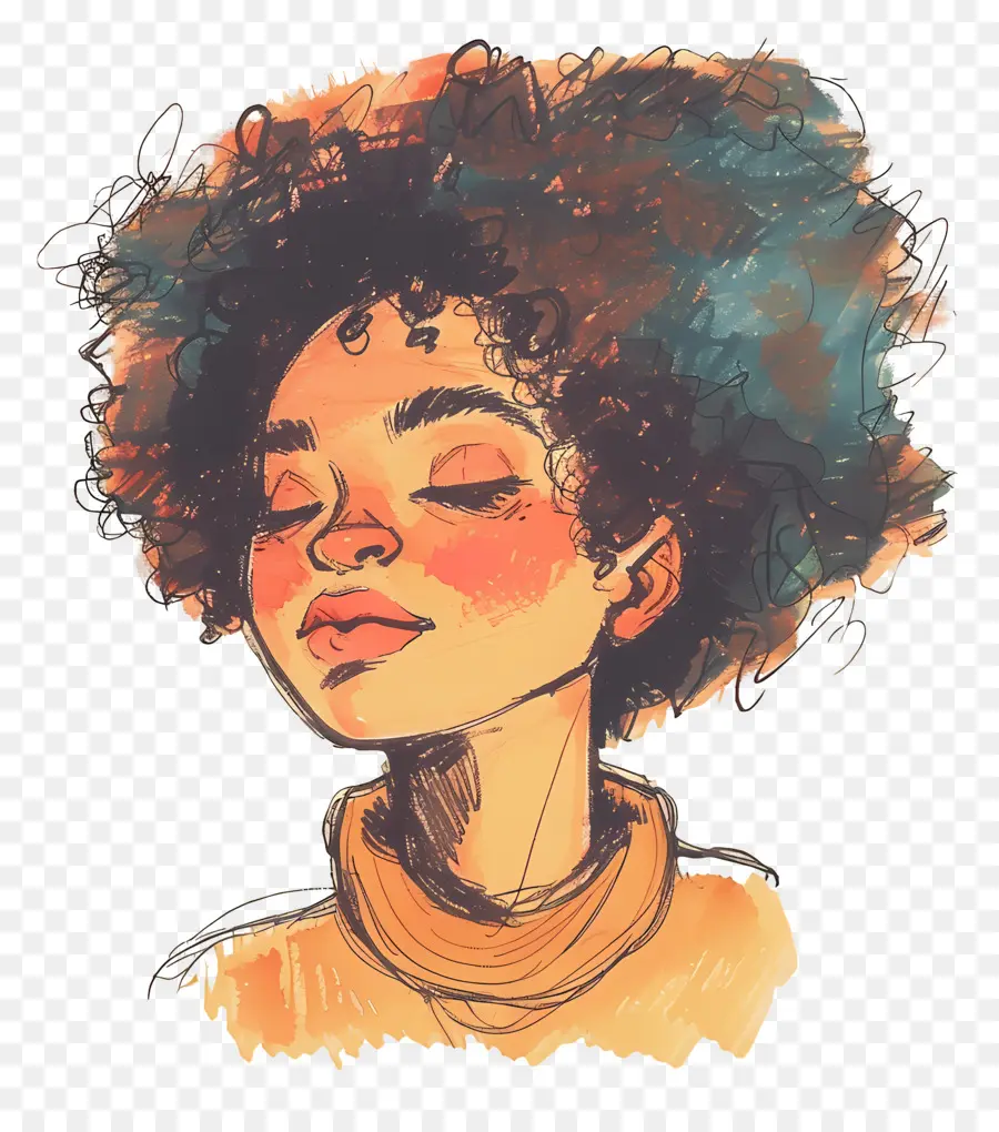 Peinado Afro，Mujer PNG