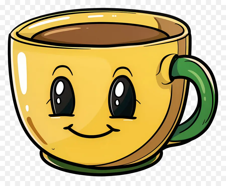 Taza Amarilla，Ilustración De Dibujos Animados PNG