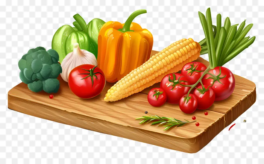 Verduras，Tabla De Cortar De Madera PNG