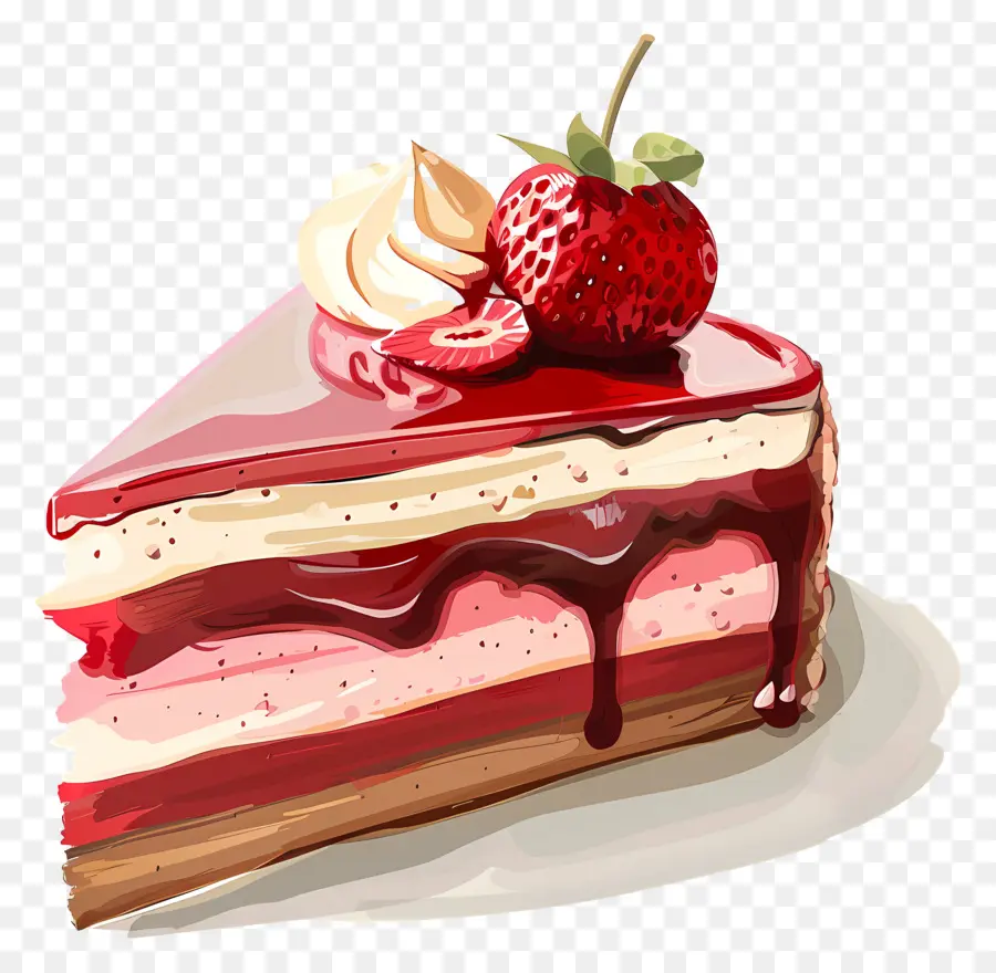 Rebanada De Pastel，Pastel De Terciopelo Rojo PNG