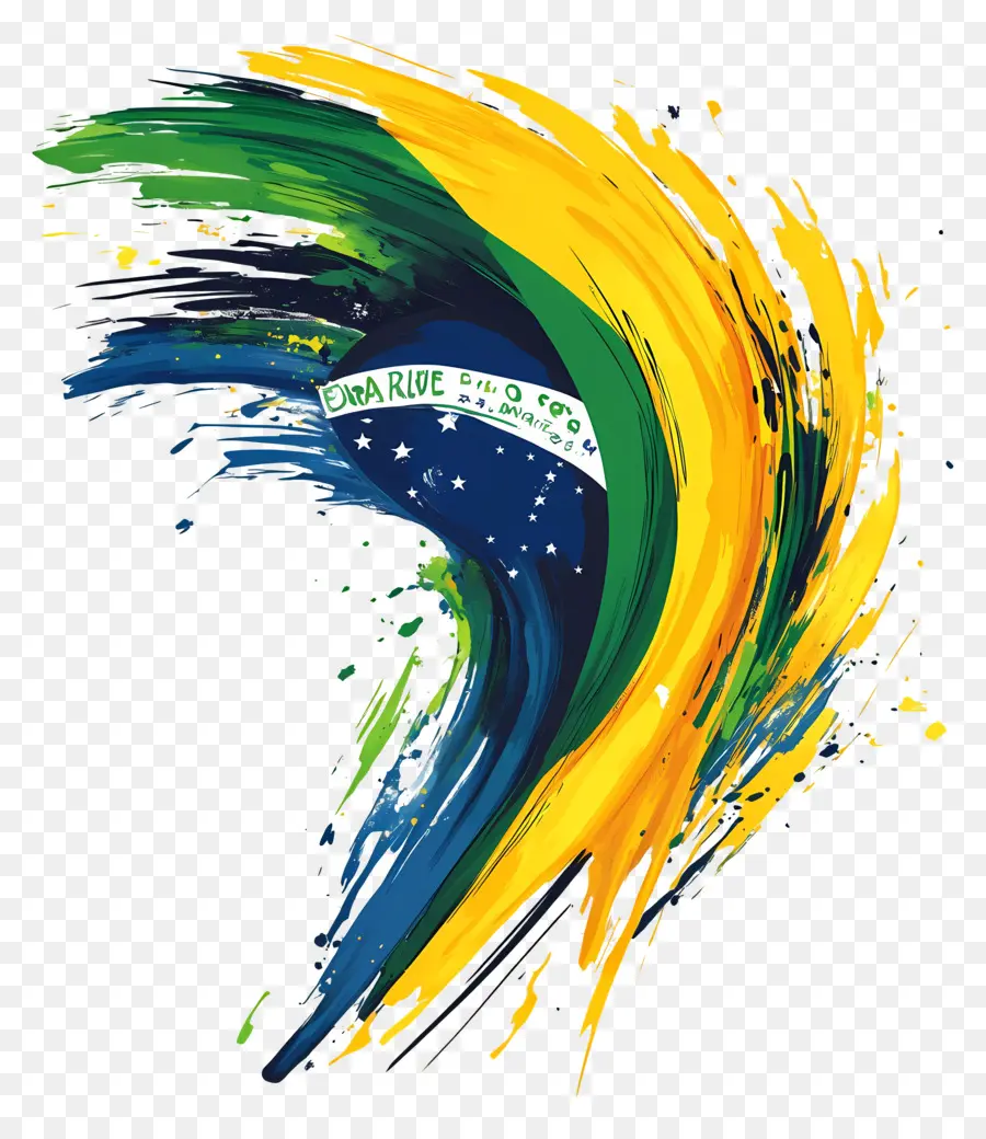 La Pintura Abstracta，La Bandera De Brasil PNG