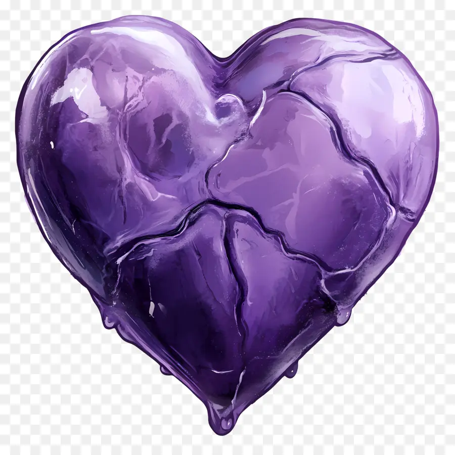 Corazón Púrpura，Arte En Vidrio PNG