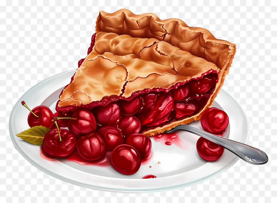 Tarta De Cerezas，De Postre PNG