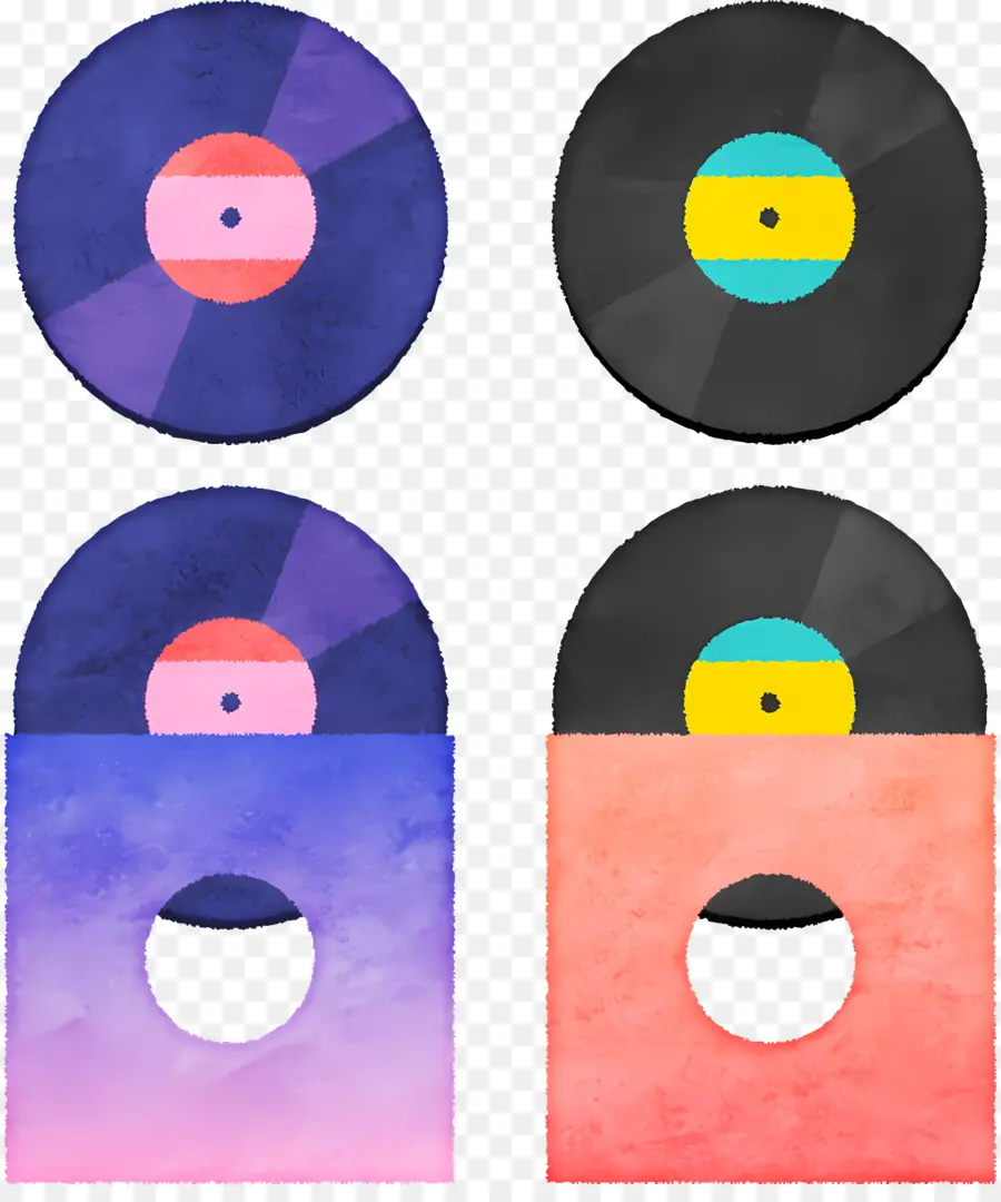 La Música，Los Discos De Vinilo PNG