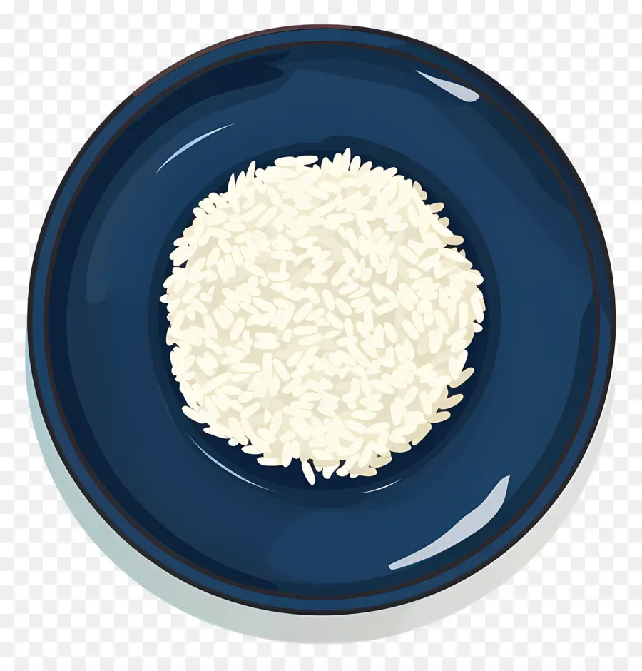 Plato Con Arroz，Tazón De Cerámica Azul PNG