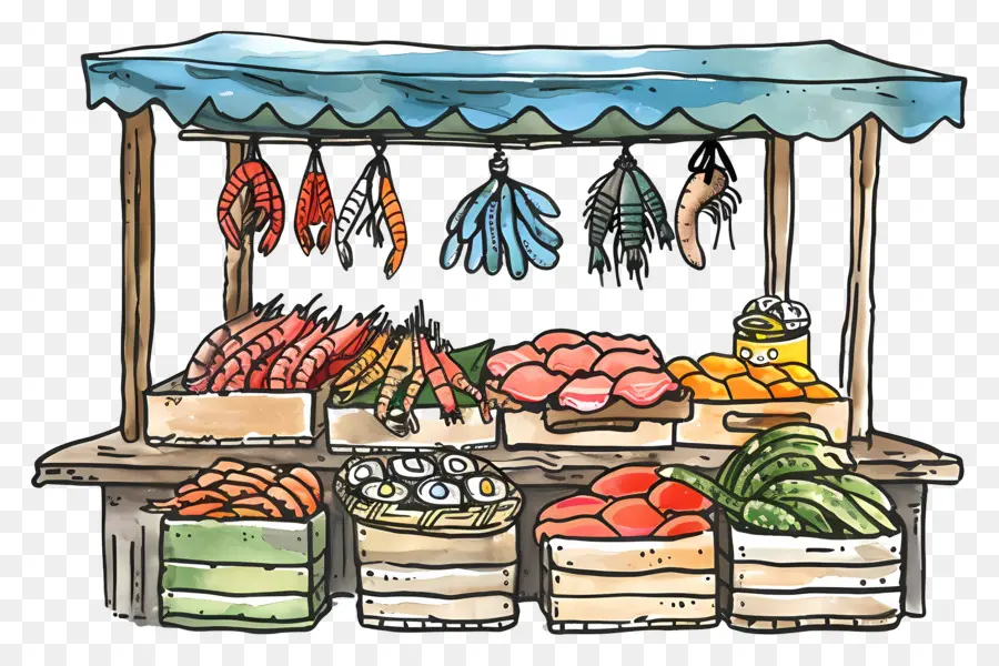 Puesto De Mariscos，Mercado De Los Agricultores PNG