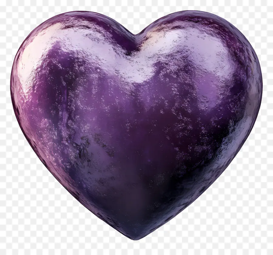 Corazón Púrpura，Textura De Metal PNG