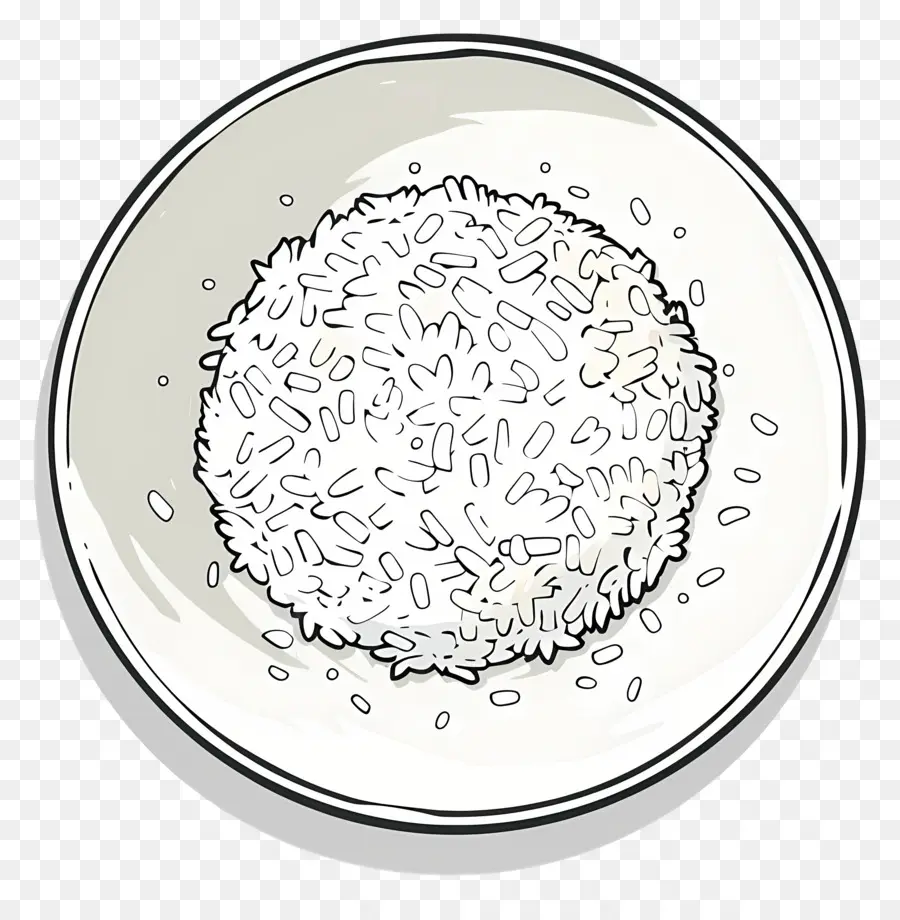 Plato Con Arroz，Arroz Blanco PNG