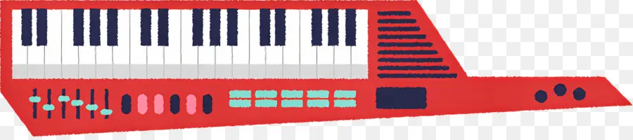 La Música，Teclado Rojo PNG