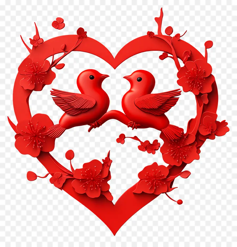 Día De San Valentín Chino，Corazón Rojo PNG