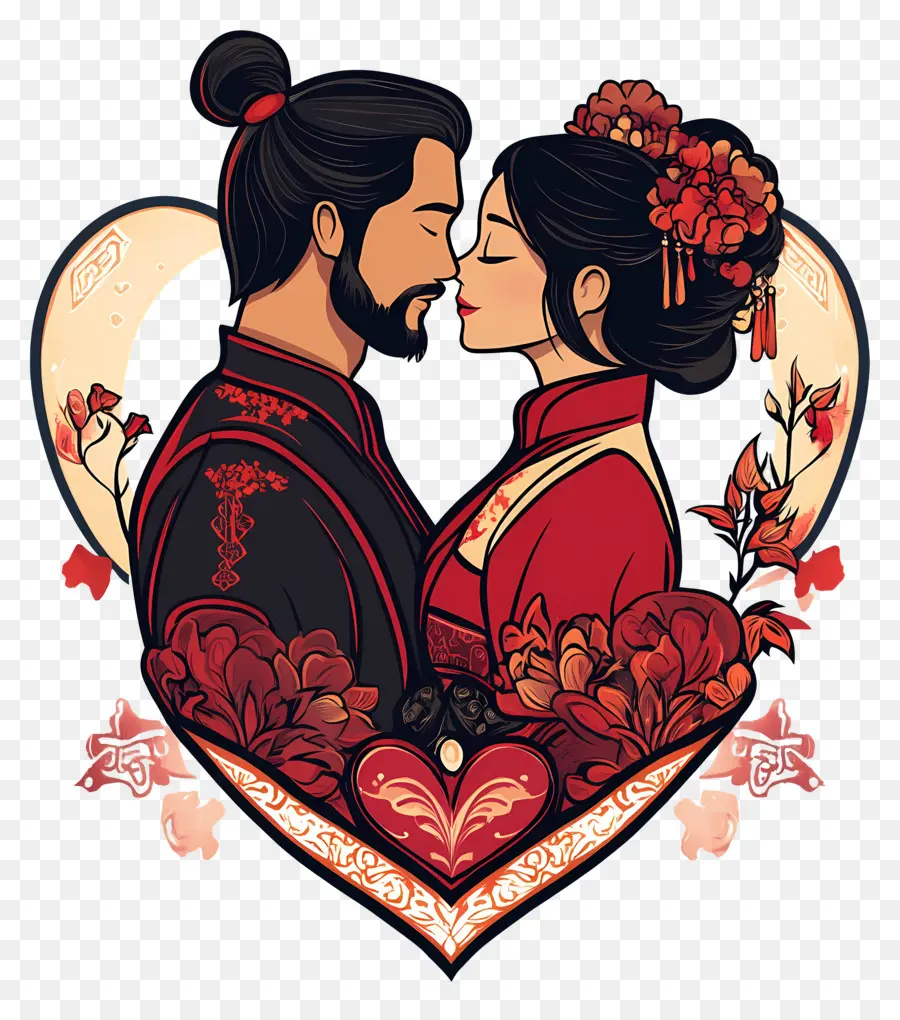 Día De San Valentín Chino，Ropa Tradicional China PNG