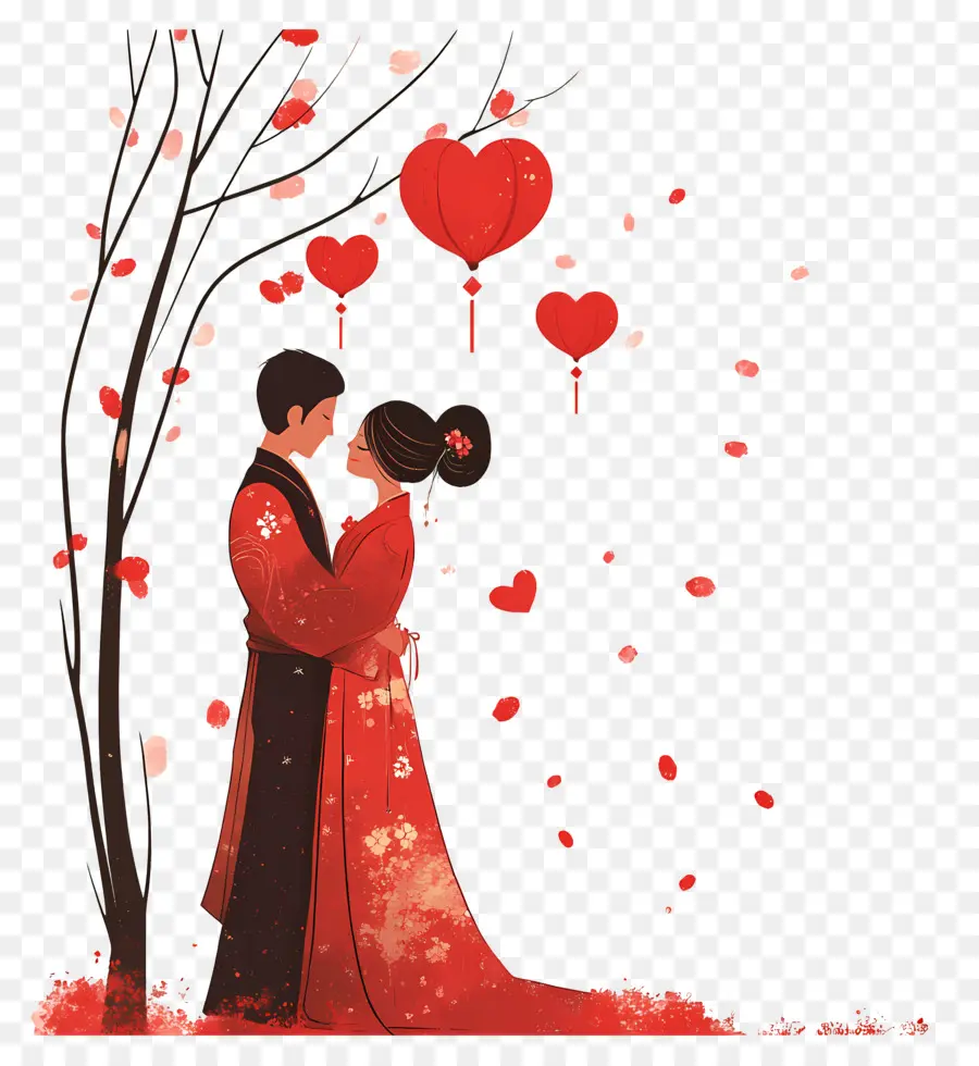 Día De San Valentín Chino，La Boda PNG