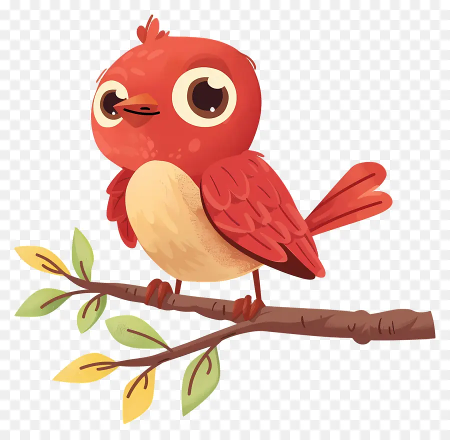 Pájaro Rojo，Rama De árbol PNG