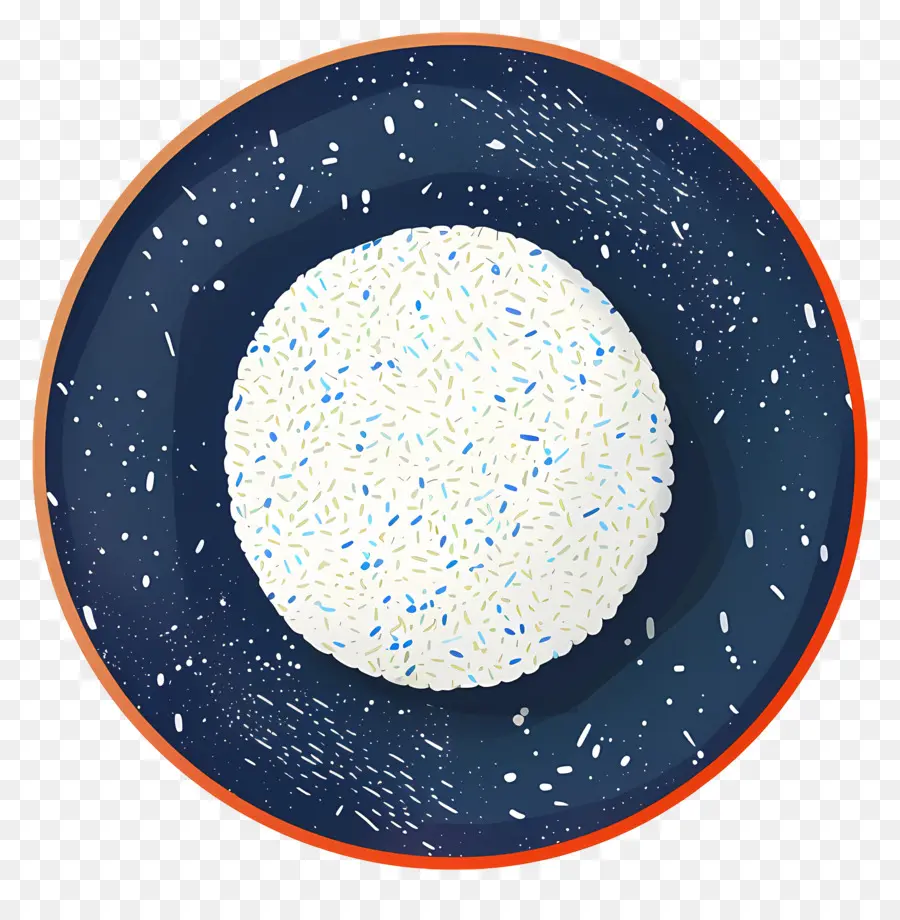 Plato Con Arroz，Plato Azul PNG