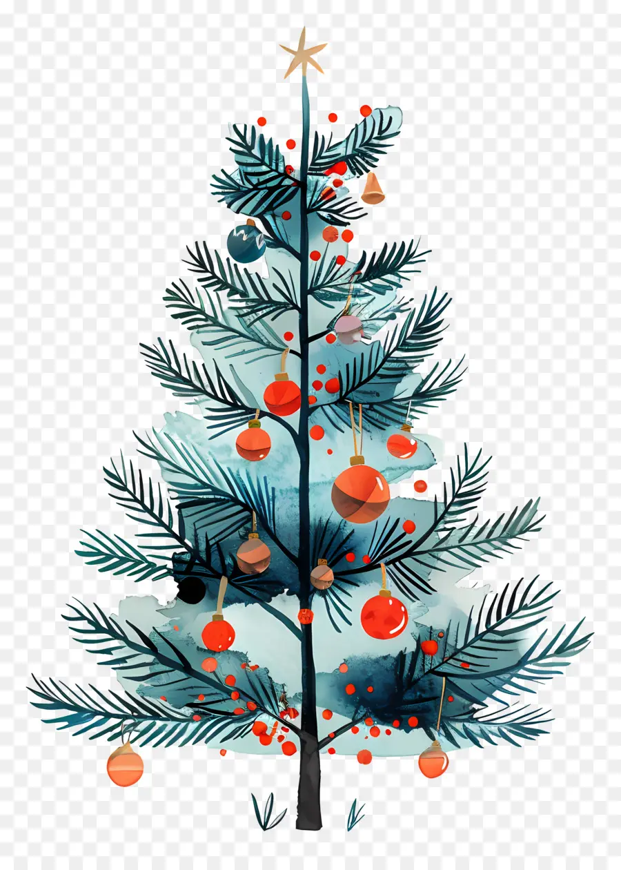 árbol De Navidad，Ilustración Acuarela PNG