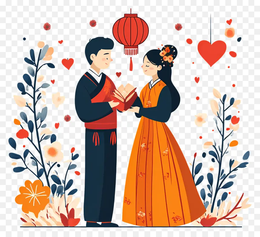 Día De San Valentín Chino，La Boda PNG