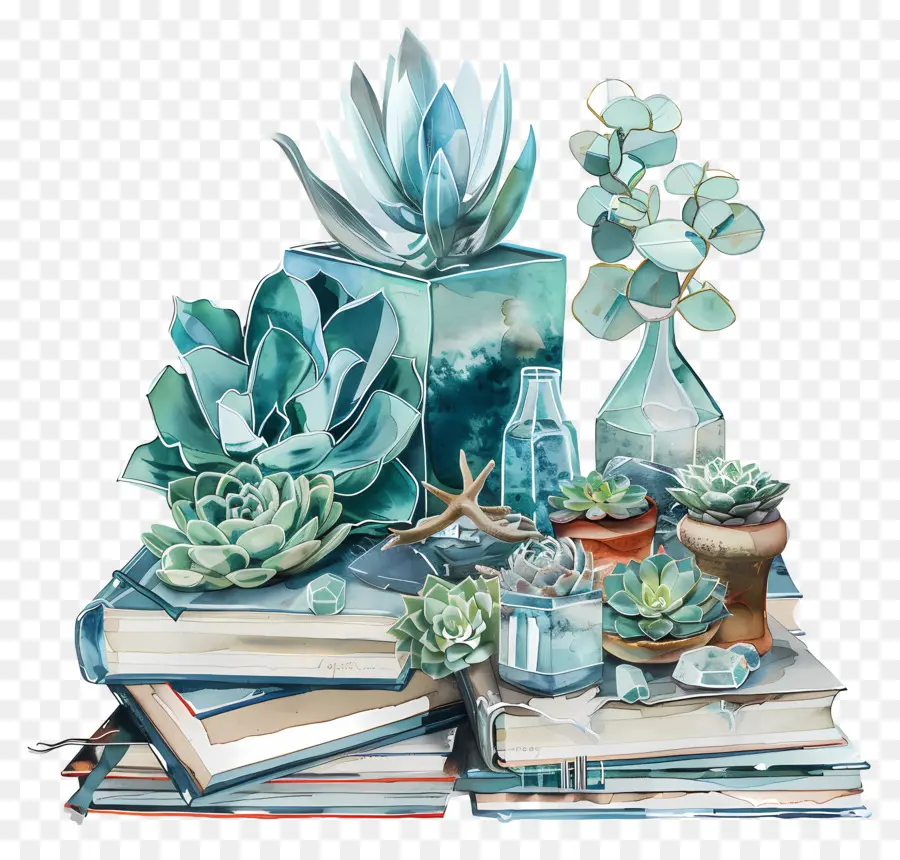 Libros，Las Plantas Suculentas PNG