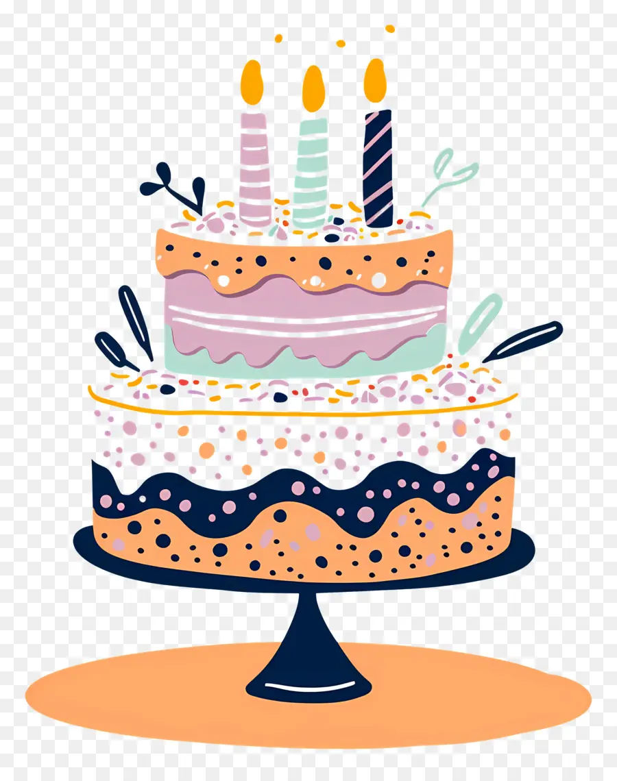 Pastel De Cumpleaños，Velas PNG