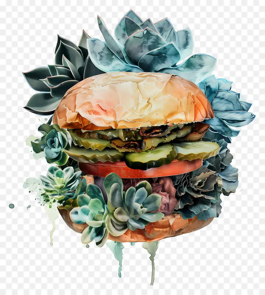 Burger，Hamburguesa Vegetariana PNG