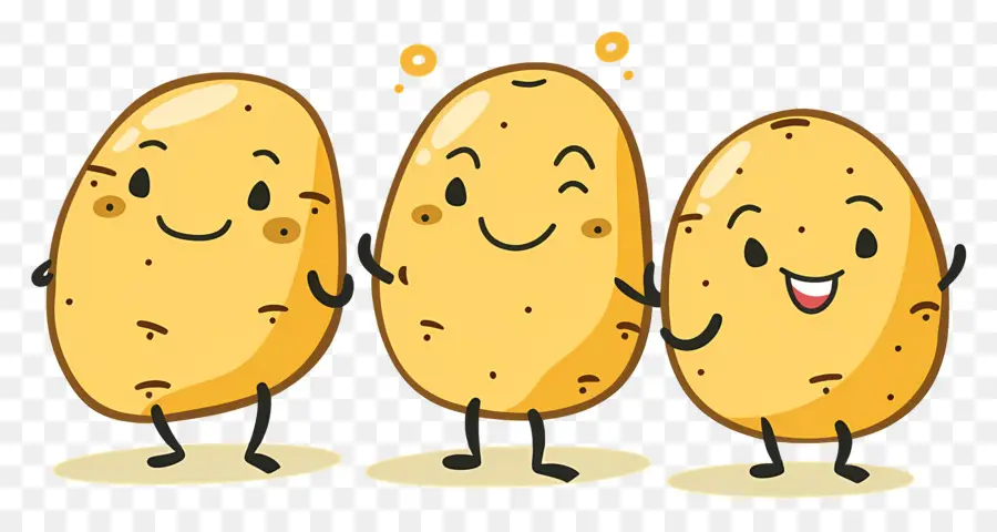 De Dibujos Animados De Patatas，Caras Felices PNG