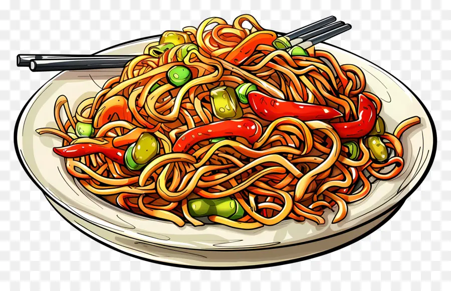 Chow Mein，Fideos PNG