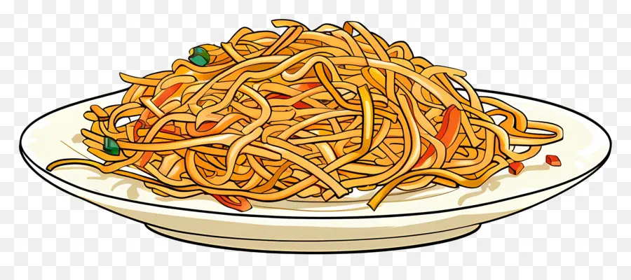 Chow Mein，Los Fideos Fritos PNG