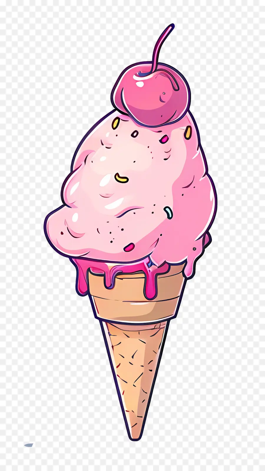 Helado，Cono De Helado Rosa PNG