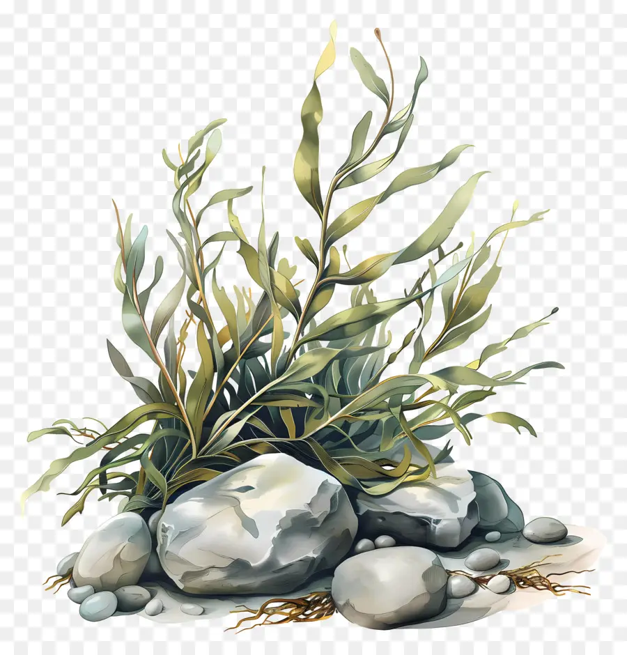 Algas Con Rocas，Paisaje Rocoso PNG