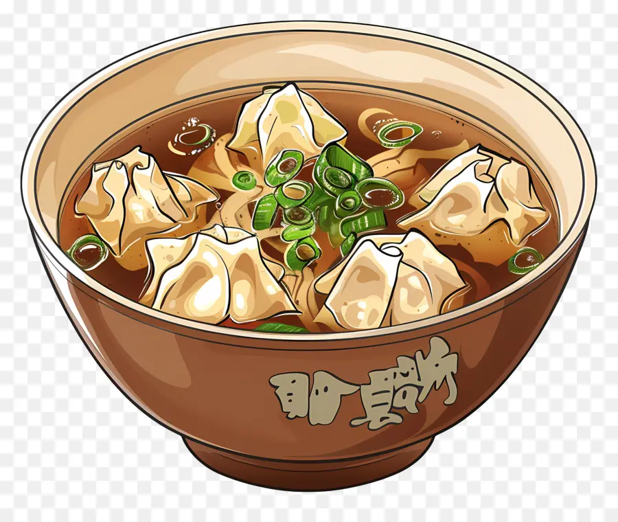 Sopa De Wonton，Bolas De Masa Hervida PNG