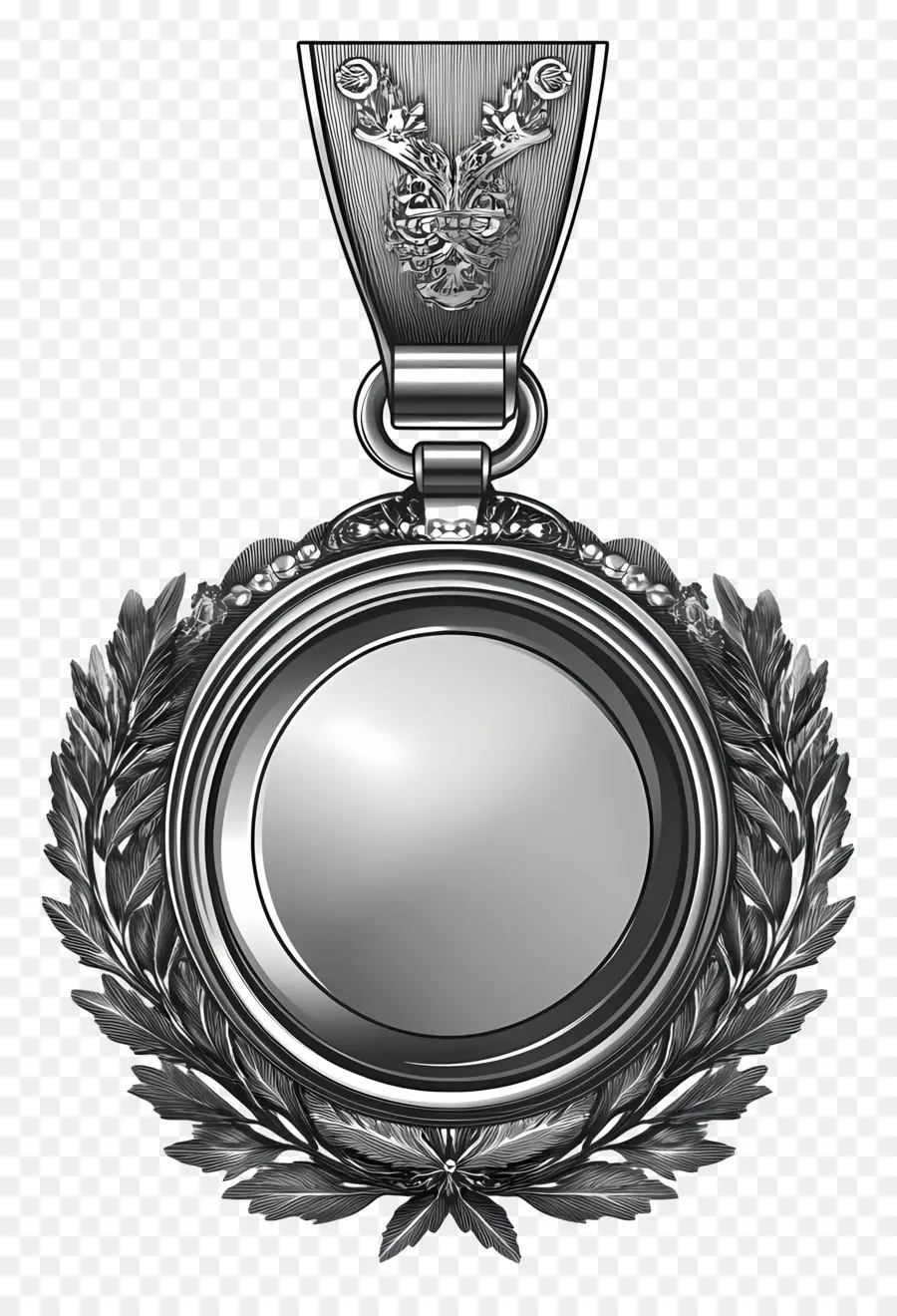 Medalla De Plata，Medalla De La Corona De Laurel PNG