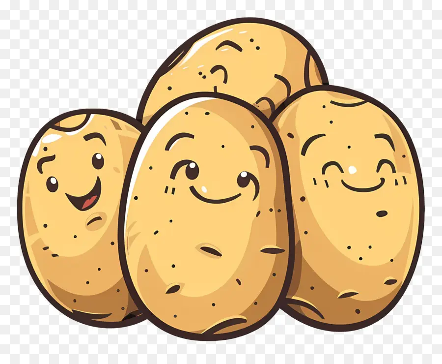 Patatas De Dibujos Animados，Patatas Sonrientes PNG