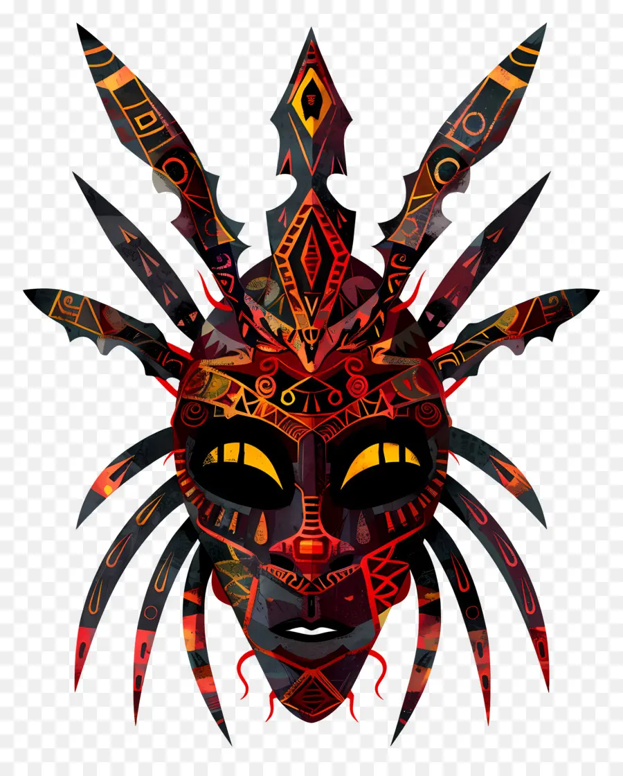 Máscara Tribal，Máscara Negra PNG