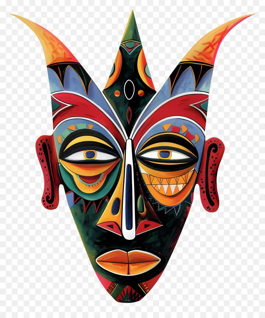 Máscara Tribal，Obra De Arte Abstracta PNG