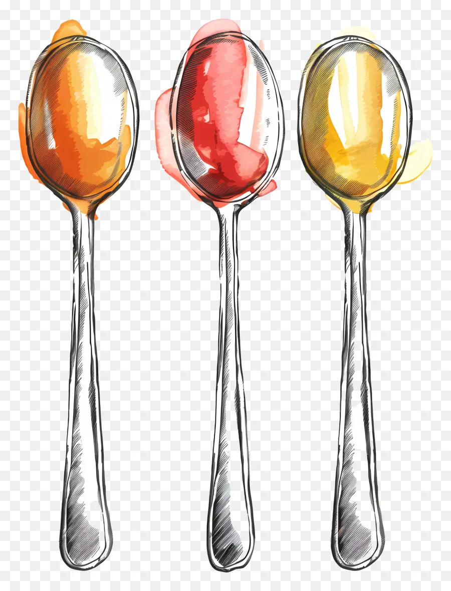 Cuchara，Salsas Coloridas PNG