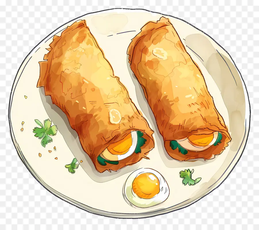 Rollos De Huevo，El Desayuno PNG