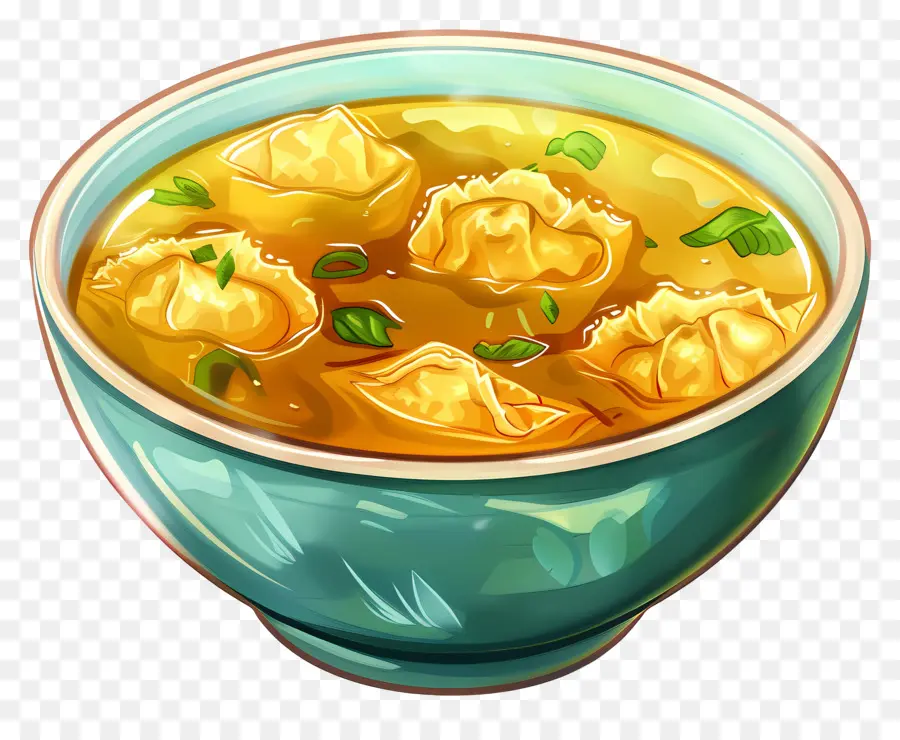 Sopa De Wonton，Sopa Caliente Y Amarga PNG