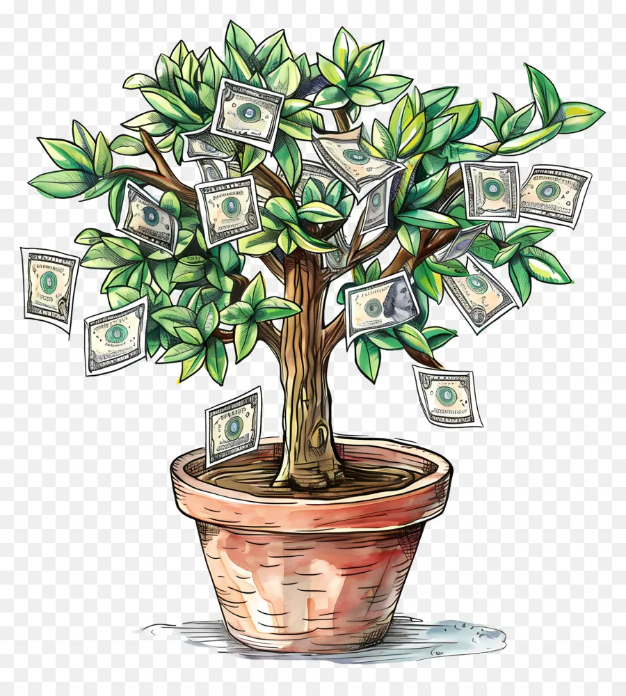 Dollar Tree，árbol De Dinero PNG